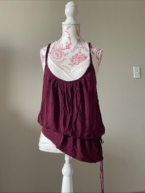 Joe Fresh Layering Drawstring Tank Top - Burgundy